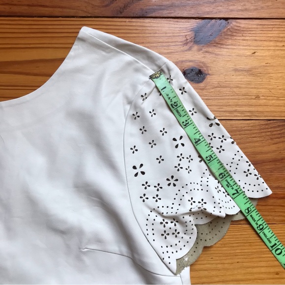 TopShop Cream Leather Cut Out Blouse, NWOT, 6 - Picture 7 of 13